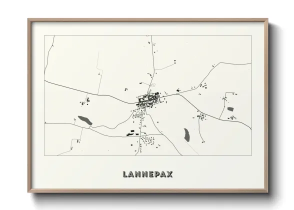 Une affiche de carte sur Lannepax