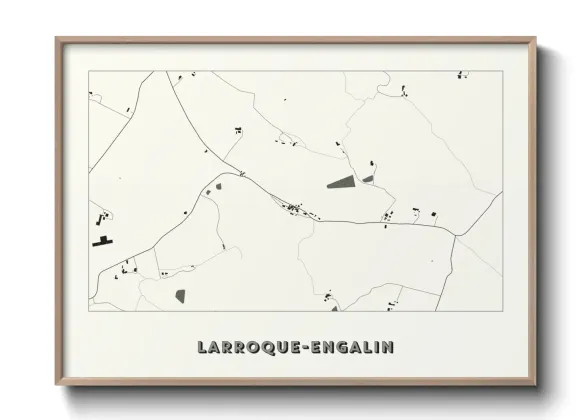 Une affiche de carte sur Larroque-Engalin