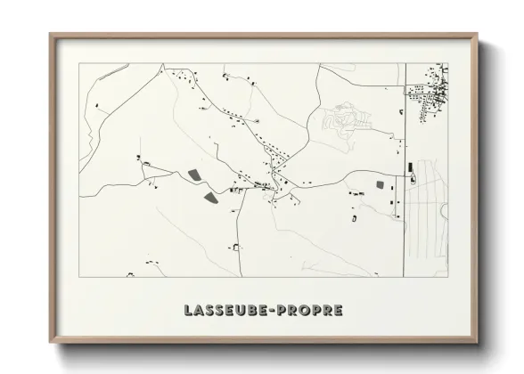 Une affiche de carte sur Lasseube-Propre