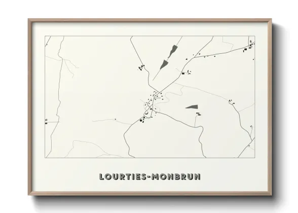 Une affiche de carte sur Lourties-Monbrun