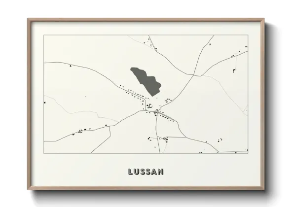 Une affiche de carte sur Lussan