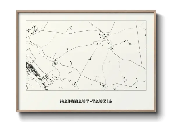Une affiche de carte sur Maignaut-Tauzia