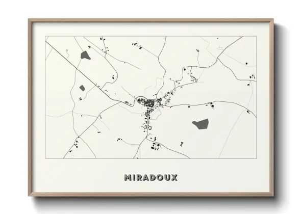 Une affiche de carte sur Miradoux