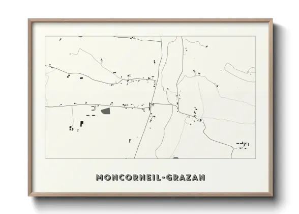 Une affiche de carte sur Moncorneil-Grazan