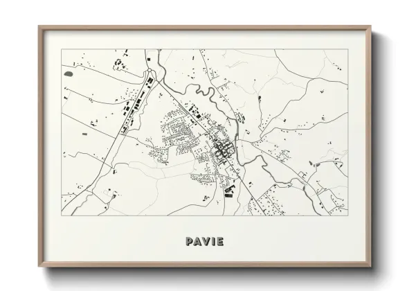 Une affiche de carte sur Pavie