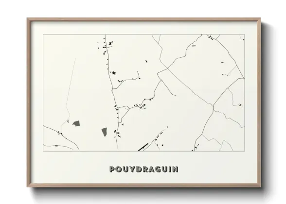 Une affiche de carte sur Pouydraguin