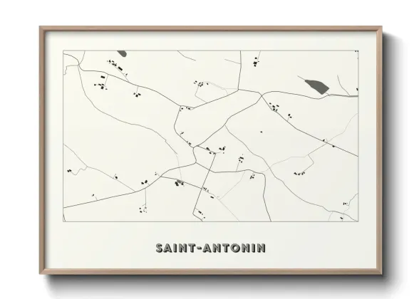 Une affiche de carte sur Saint-Antonin