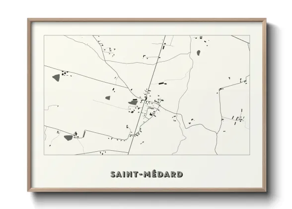 Une affiche de carte sur Saint-Médard