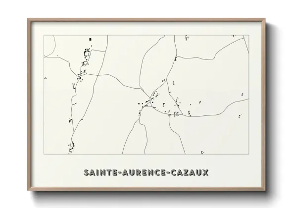 Une affiche de carte sur Sainte-Aurence-Cazaux