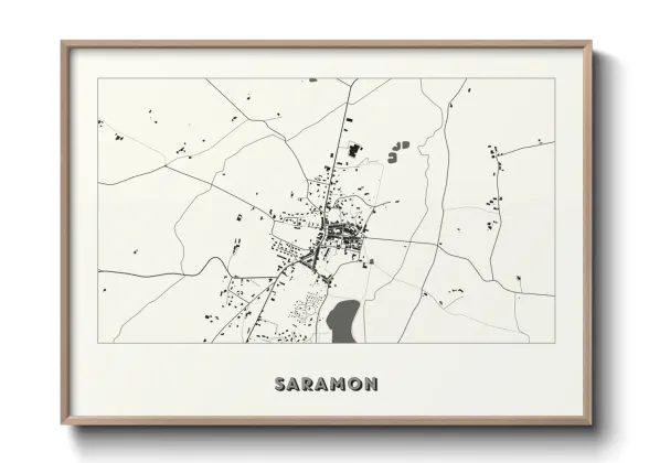 Une affiche de carte sur Saramon