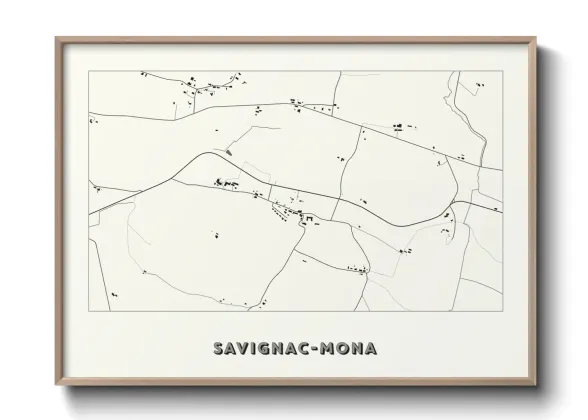 Une affiche de carte sur Savignac-Mona