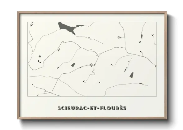 Une affiche de carte sur Scieurac-et-Flourès