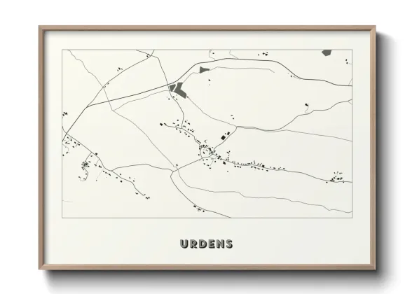 Une affiche de carte sur Urdens