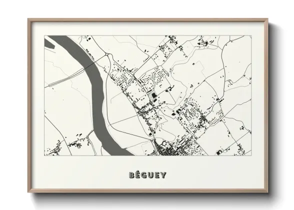 Une affiche de carte sur Béguey