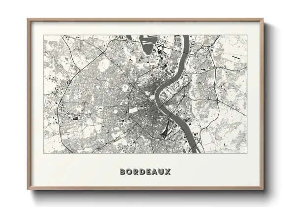 Une affiche de carte sur Bordeaux