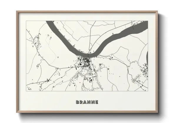 Une affiche de carte sur Branne