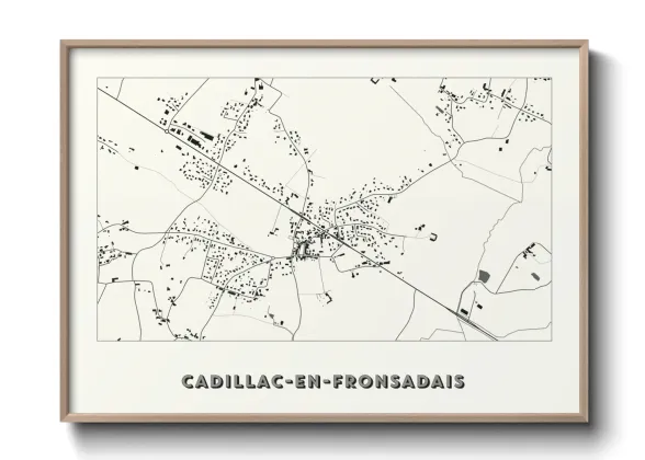 Une affiche de carte sur Cadillac-en-Fronsadais