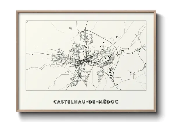 Une affiche de carte sur Castelnau-de-Médoc