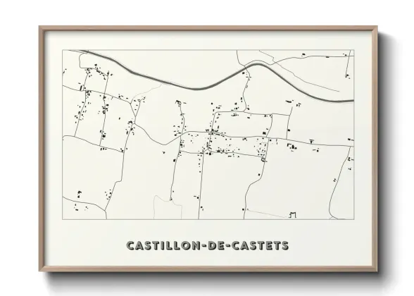 Une affiche de carte sur Castillon-de-Castets