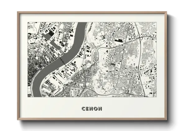 Une affiche de carte sur Cenon