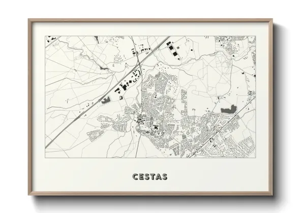Une affiche de carte sur Cestas