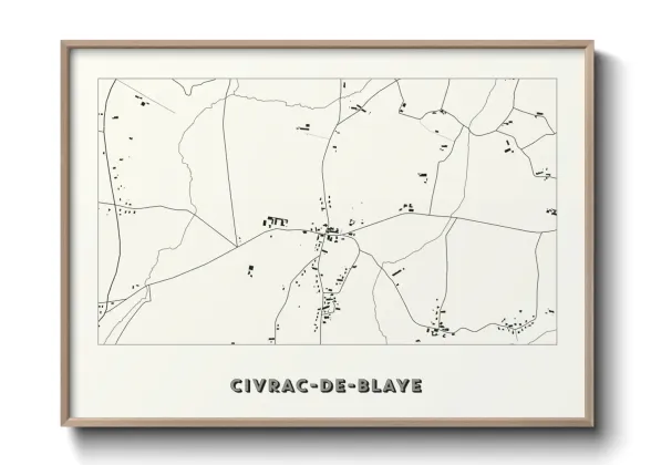 Une affiche de carte sur Civrac-de-Blaye