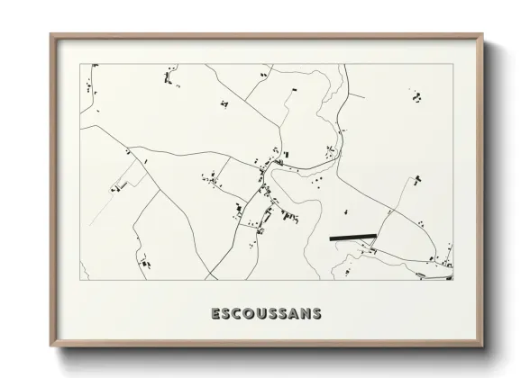 Une affiche de carte sur Escoussans