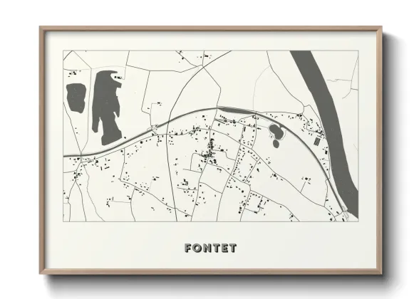 Une affiche de carte sur Fontet
