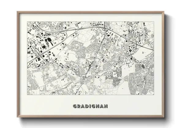 Une affiche de carte sur Gradignan