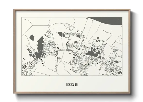 Une affiche de carte sur Izon