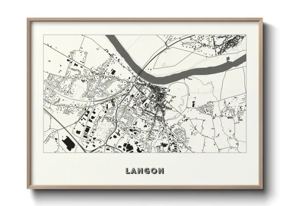 Une affiche de carte sur Langon