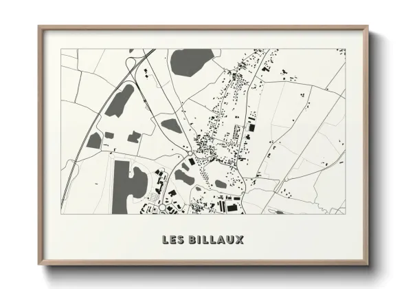 Une affiche de carte sur Les Billaux