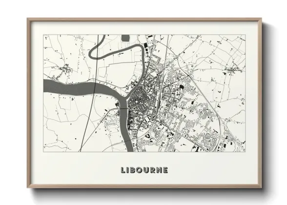 Une affiche de carte sur Libourne
