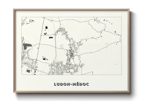 Une affiche de carte sur Ludon-Médoc