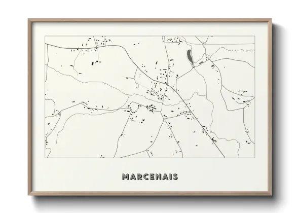 Une affiche de carte sur Marcenais