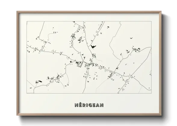 Une affiche de carte sur Nérigean
