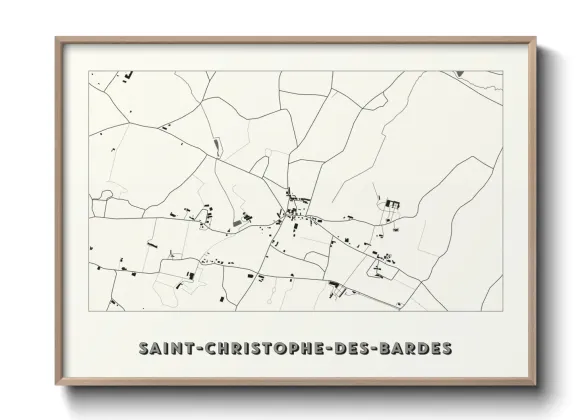 Une affiche de carte sur Saint-Christophe-des-Bardes
