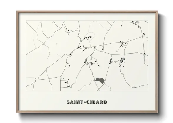 Une affiche de carte sur Saint-Cibard