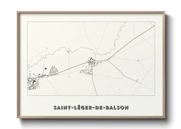 Une affiche de carte sur Saint-Léger-de-Balson