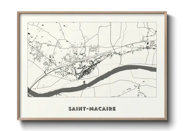 Une affiche de carte sur Saint-Macaire