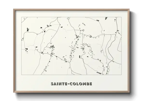 Une affiche de carte sur Sainte-Colombe