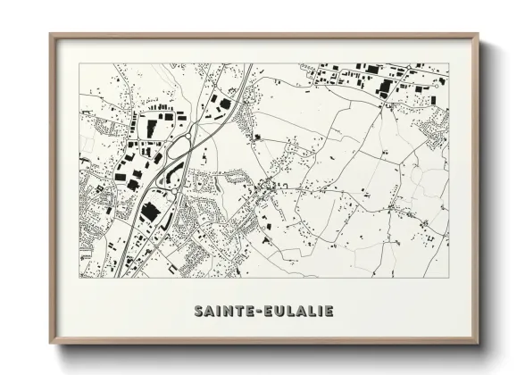 Une affiche de carte sur Sainte-Eulalie