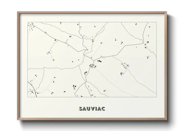 Une affiche de carte sur Sauviac