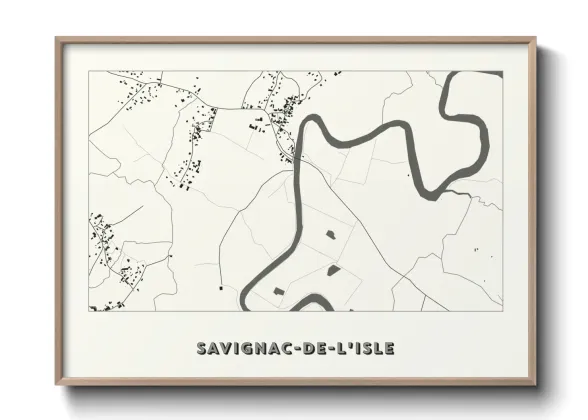 Une affiche de carte sur Savignac-de-l'Isle