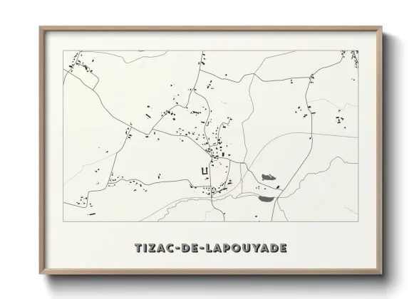 Une affiche de carte sur Tizac-de-Lapouyade