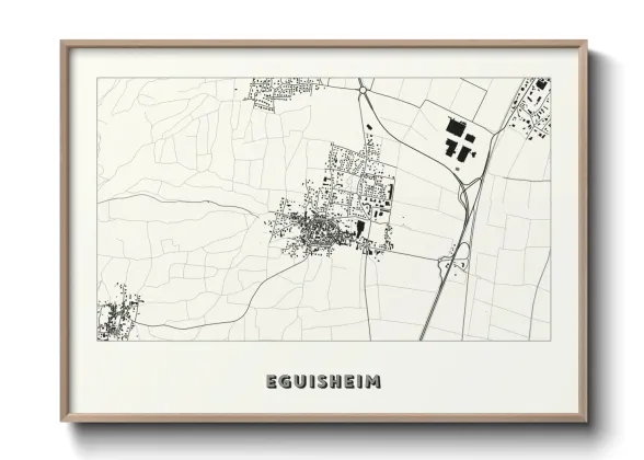 Une affiche de carte sur Eguisheim