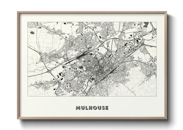 Une affiche de carte sur Mulhouse