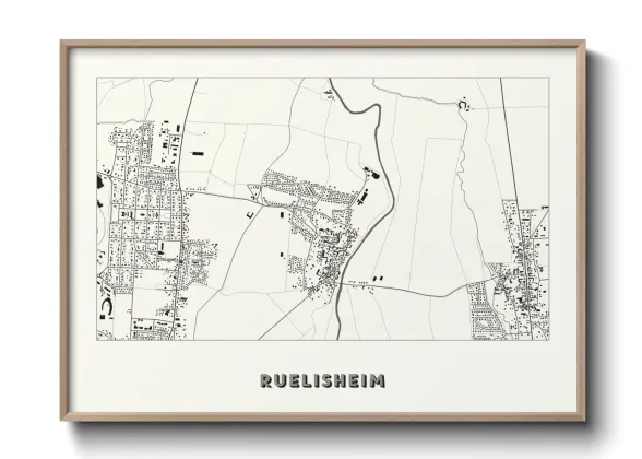 Une affiche de carte sur Ruelisheim