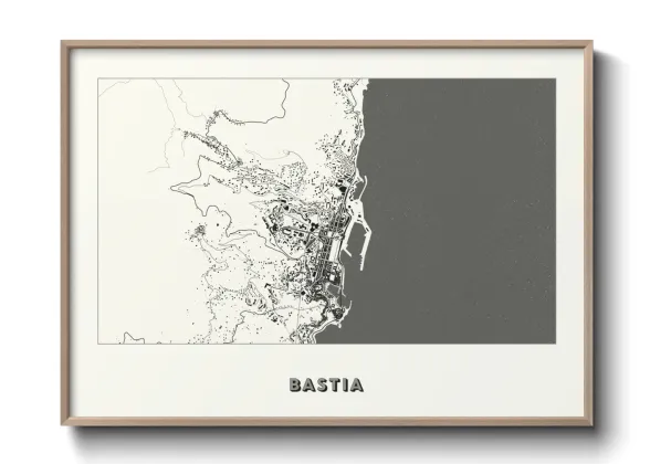 Une affiche de carte sur Bastia