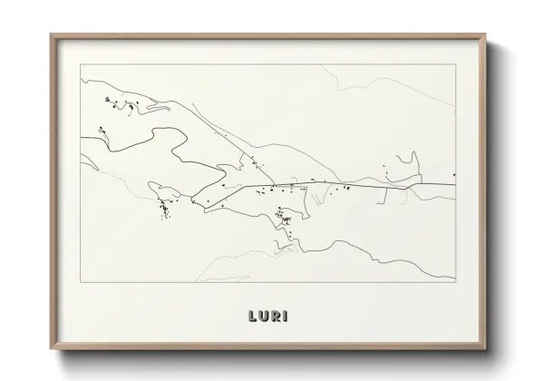 Une affiche de carte sur Luri